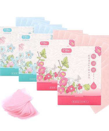 400 Pcs Oil Absorbing Tissues Soft Oil Blotting Paper Sheets Oil Blotting Paper for Face Sheets Makeup Blotting Paper Oil Control Film Natural Oil Absorbing Tissues for Skin Care(2 Colors) pink