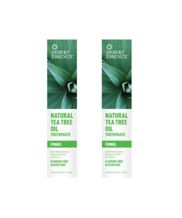 Desert Essence Natural Tea Tree Oil Fennel Toothpaste 6.25 Ounce - 2 per case.