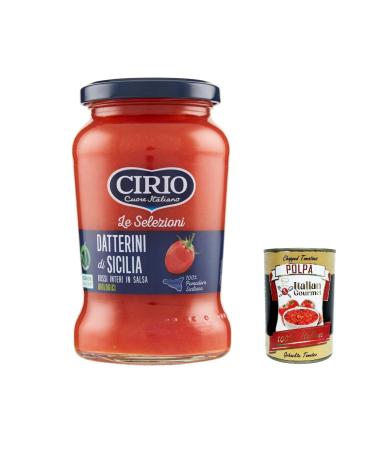 Italian Gourmet E.R. Cirio Le Selezioni Sicilian Datterini Tomatoes Whole Red Organic 350g Datterini Tomatoes + 400g Italian Gourmet Pulp