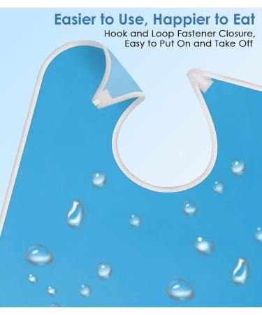 Roylvan Waterproof Adult Bibs - Set of 3 Oil-Resistant & Washable Clothing Protection for Men Women Seniors & Disabled - Blue - Buy Online on GoSupps.com