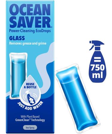 OceanSaver Eco Glass Cleaning Spray - 12x 750ml Refills | Streak-Free Shine | Plant Based, Plastic-Free & Cruelty-Free | Sea Spray Scent - Buy Online on GoSupps.com