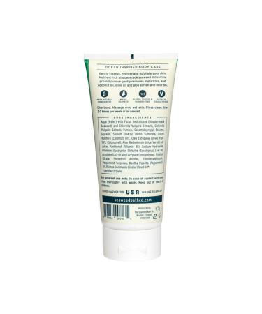 Natural Organic Seaweed Body Scrub - Eucalyptus & Peppermint - Hydrating & Exfoliating - Paraben Free - 6 oz - Buy Online on GoSupps.com