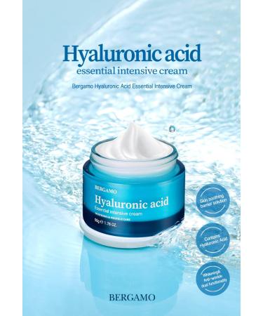 Bergamo Essential Intensive Hyaluronic Acid Cream 1.76oz | K-Beauty Moisturizer for Dry & Combination Skin | Wrinkle Care - Made in Korea - Buy Online on GoSupps.com