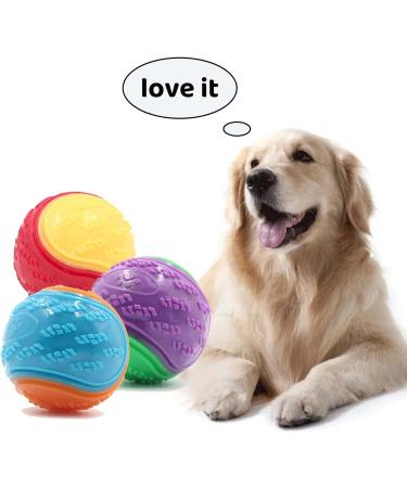 3Pcs Squeaky Dog Ball Set - Interactive Puppy Chew Toys for Teeth Cleaning and Training - Buy Online on GoSupps.com