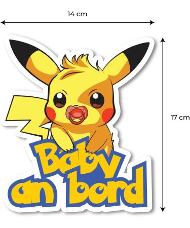 Baby On Board Sticker - Pika 13x18cm Easy Stick Vinyl Car Decal | Colorful Baby Safety Sign for Cars - Buy Online on GoSupps.com
