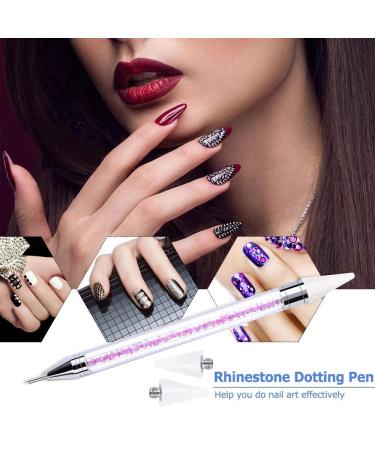 Nail Rhinestone Picker Dotting Tool with 2 Wax Heads - Dual-ended DIY Nail Art Tool | Pink Acrylic Handle - Buy Online on GoSupps.com