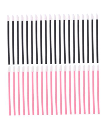 NOLITOY 300 Pcs Cotton Swab Eyebrow Brush Applicator Lip Wands Lip Makeup Wand Lipstick Applicators with Wooden Handle Disposable Lipstick Applicator Lash Mascara Mousse Plastic