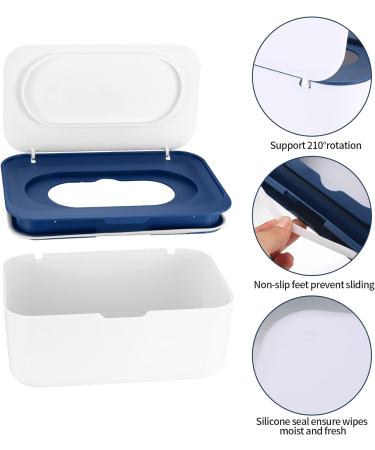 Wet Wipes Box Moist Toilet Paper Box Dispenser Box for Wet Wipes Tissue Box Napkin Box with Storage Box for Face Covers (Blue) Blue-de - Buy Online on GoSupps.com