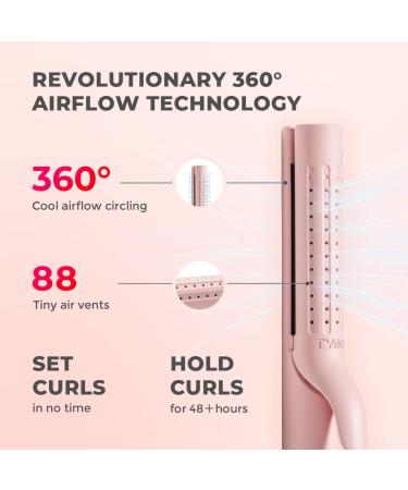 TYMO Airflow Styler Hair Straightener and Curler - Professional Ionic Flat Iron Curling Iron with Cool Air Vents - 5 Heat Settings, Dual Voltage - Buy Online on GoSupps.com