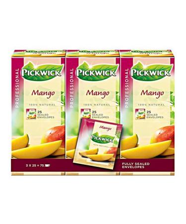 Douwe Egberts Pickwick Pack of 3 Professional Mango Tea Bags of 1.5g Vacuum Packed (Mango Flavored Black Tea)