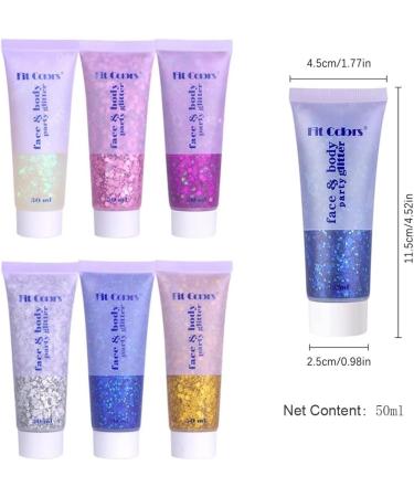 SWETIYOU 50ml Holographic Chunky Body Glitter Gel - Long Lasting Festival Cosmetic Sequins in Blue - Buy Online on GoSupps.com