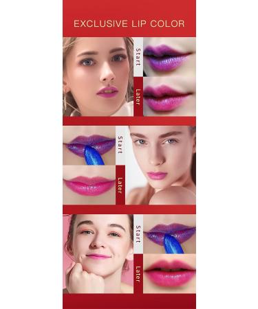 PAQIMAN Magic Temperature Changing Lipstick Set - Blue to Pink, Long-Lasting & Waterproof Lip Gloss for Women (2 Pcs) - Buy Online on GoSupps.com