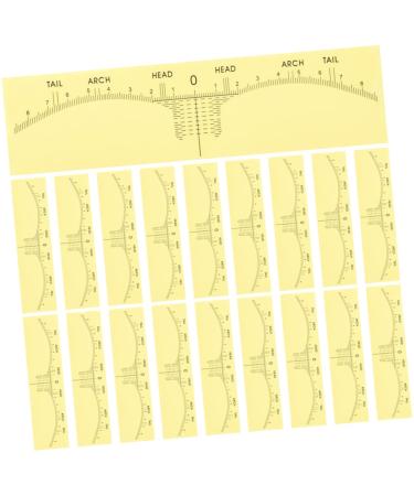 SEWOART 50pcs Shaper Miss Shaping Measuring for up Eyebrow Rulers Permanent 18x5cm Yellow 3