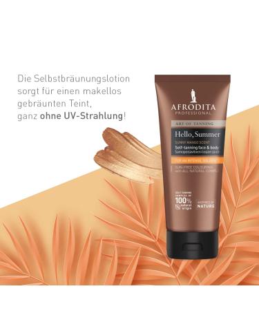 Afrodita Professional Art of Tanning - Hello Summer Self-Tanning Lotion for Face & Body | 150ml | Flawless Tan Without UV | Paraffin-Free - Buy Online on GoSupps.com