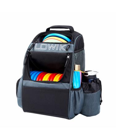 Lowik Disc Golf Bag Multiple Storage Pockets Shuttle Disc Golf Bags Backpack Lightweight Durable Easy to Carry Disc Golf Backpack with 20+ Disc Capacity for Beginner Hobbyist Adults