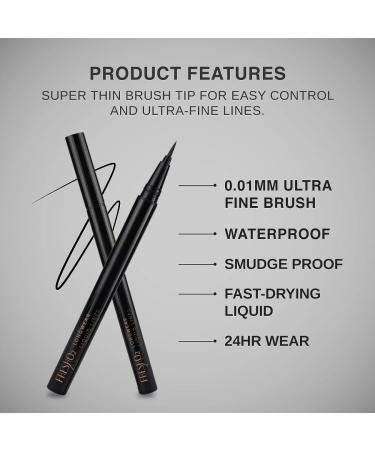 FreshO2 Longwear Liquid Liner - Precision Brush Tip, Brown - Waterproof, Oilproof, Smudgeproof - Vegan & Cruelty Free - Made In Taiwan - Buy Online on GoSupps.com