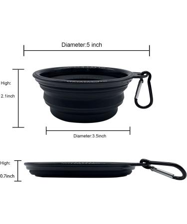 Collapsible Dog Bowls 2 Pack - Portable Water Bowls for Pets | Foldable Travel Bowl Set with Carabiner Clip - Ideal for Walking, Traveling, Hiking | Black+Purple - Buy Online on GoSupps.com