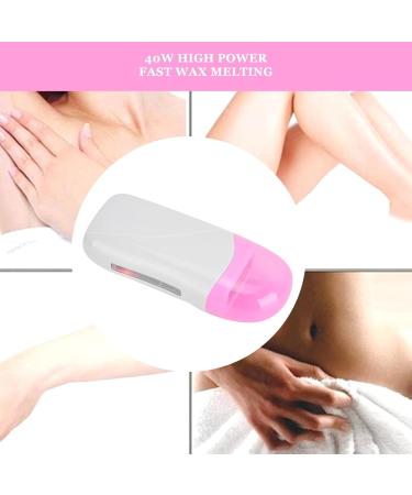 Hair Removal Wax Heating Set - 40W Fast Melting Transparent Window Lightweight ABS Ideal for Legs Arms & Bikinis - Comfortable Application EU 220V Pink & White - Buy Online on GoSupps.com