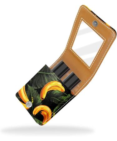 Travel Lipstick Organizer Case - Portable Makeup Bag with Mirror - Black Banana Design | Shop Now - Buy Online on GoSupps.com