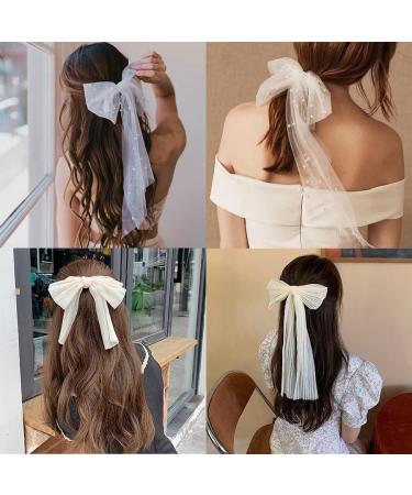 Hair Clips Spring Satin Girls Bow Hair Band Trendy Ribbon Hairpin Temperament Ribbon Bow Ladies Headwear Hair Accessories Blue Hair Clips (Size : Wine Red) - Buy Online on GoSupps.com