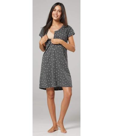 Zeta Ville Maternity Nursing Nightie Nightdress Robe Set - Graphite - Size 10 - Buy Online on GoSupps.com