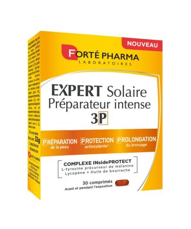 Fort Pharma - Expert Solaire Pr parateur Intense 3P - 3-en-1 Pr pare Prot ge et Prolonge - Antioxydant - S l nium L-Tyrosine Carot no des Cuivre Vitamines C et E - 60 Comprim s 1/jour