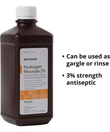 McKesson Antiseptic Hydrogen Peroxide 3% Strength 16oz Bottle - 16 Fl Oz - Buy Online on GoSupps.com