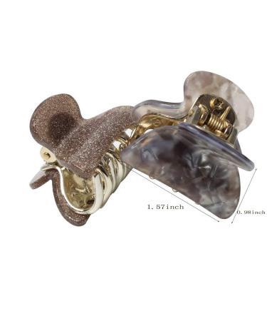 Floral Printed Acrylic Hair Claw Clips Pack of 12 - Medium Size No-Slip Grip Jaw Clamp for Girls and Women - Color E - Buy Online on GoSupps.com