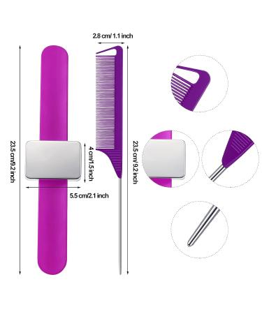Magnetic Wrist Sewing Pincushion with Stainless Steel Pins & Hair Clips (Purple) - Buy Online on GoSupps.com