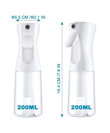 Uraqt 200ml Salon Spray Bottle - Clear & White Hairdresser Water Spray Mist for Styling & Hydration - Buy Online on GoSupps.com