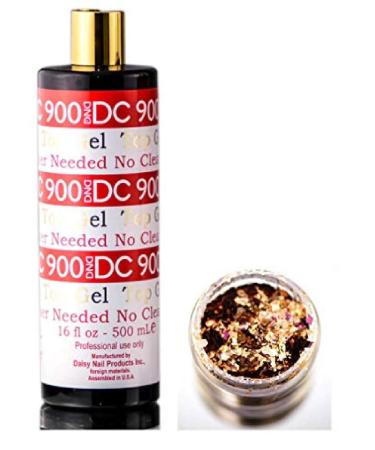 DND DC 900 TOP GEL  No Cleanser Needed  Soak off Gel NAIL All In One Daisy Top Coat for Nails 16 oz Refill 16 Ounce / 500 ml - Large REFILL style