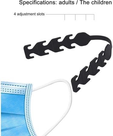 Adjustable Mask Extender Strap | Ear Saver Holder Buckle Protectors (5PCS Black) - MIAODAM - Buy Online on GoSupps.com