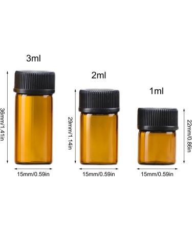 100Pcs 1ml Amber Mini Essential Oil Sample Bottles - Perfect for Oils, Perfumes & Chemicals - Buy Online on GoSupps.com