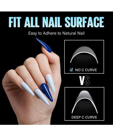Shop Tomicca 240 PCS Clear False Nail Tips - Acrylic Half Cover French Stilettos - 12 Sizes for Nail Studios & DIY Extensions - Buy Online on GoSupps.com
