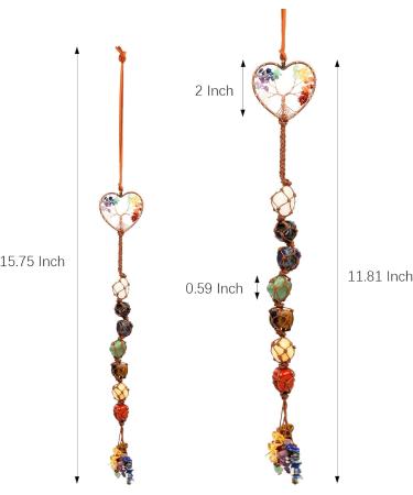 Chakra Healing Crystal Stone Hanging Decorations Tree of Life Tandem Natural Quartz Gemstone Pendant Ornaments for Home Garden Windows Cars Spiritual Gifts for Women 2 - Buy Online on GoSupps.com