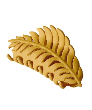 Worparsen Hair Clip Lightweight Leaf Shape Non-Slip Matte Light Yellow