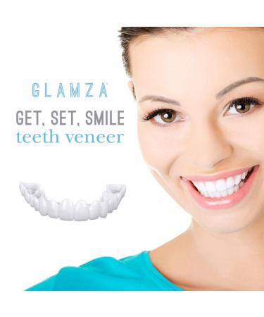 BGZ 4 couples cosmetic veneer instant snap on perfect smile prosthesis teeth comfort fit flexible teeth temporary brackets cover the imperfect teeth for you 4 upper and 4 lower