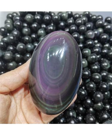 Natural Rainbow Obsidian Egg Shaped Surface with raw Bottom Stone Natural Luster - Buy Online on GoSupps.com