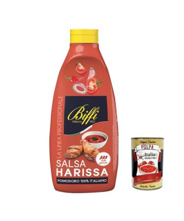 Italian Gourmet E.R. 3 x Biffi Professional Line Harissa Sauce 100% Italian Tomatoes 800g + Italian Gourmet Pulp 400g