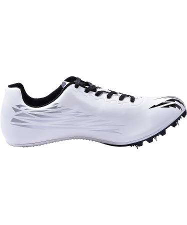 muchflash Unisex Track and Field Spike Shoes - Lightweight Running Sneakers for Youth - White/Black - Buy Online on GoSupps.com