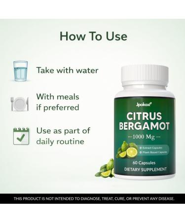 Citrus Bergamot | Citrus Bergamot 1000mg | 1000mg Per Serving | Supplement for Men & Women | (Pack 5) - Buy Online on GoSupps.com
