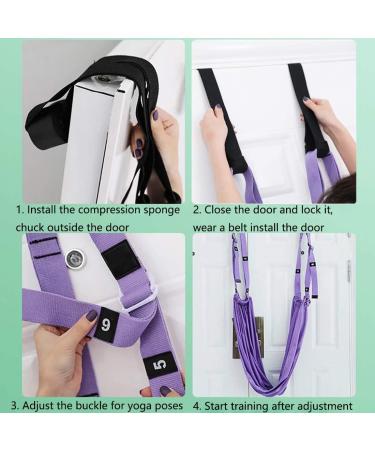 Yogagurt Stretch Band Premium Polyester Cotton Yoga Belt for Inversion Stretching Flexibility Training & Pilates Purple 1 Piece - Buy Online on GoSupps.com