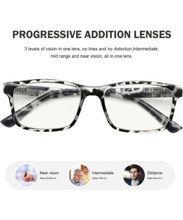 Eyekepper Men's Blue Light Blocking Progressive Multifocus Reading Glasses +1.75 Grey/Tortoise - MR008N - Buy Online on GoSupps.com