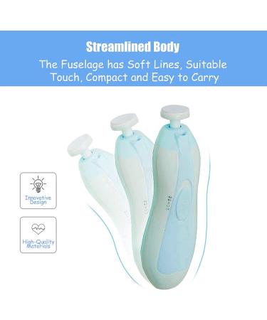 Baby Nail Trimmer - Electric Safe Baby Nail File Trim Polish Grooming kit Safe for Infant Newborn Toddler Girls Boys Adults with LED Light 6 Grinding Heads Blue - Buy Online on GoSupps.com