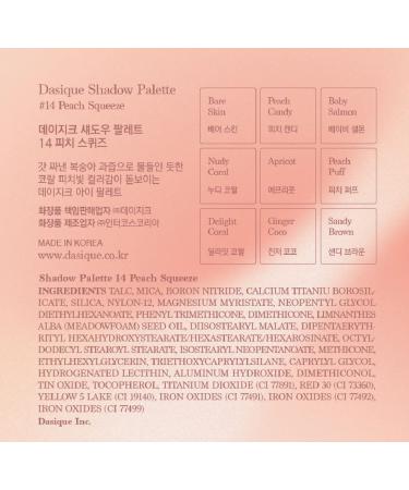 Dasique Shadow Palette 14 Peach Squeeze - Cruelty-Free Matte and Shimmer Shades - Buy Online on GoSupps.com