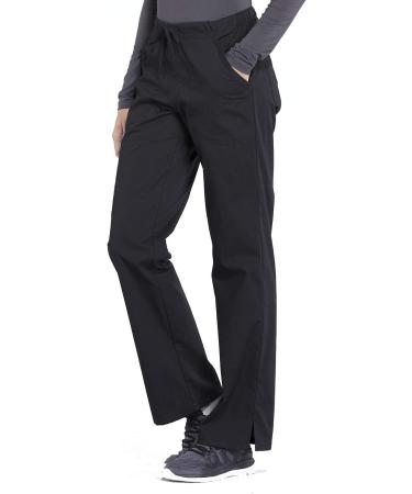 Women's Professional Stretch Drawstring Scrub Pants - Black, Large Petite | Soft Stretch Workwear WW160 - Buy Online on GoSupps.com