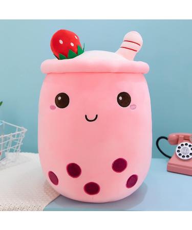 SPIRITUDE 2Pcs Boba Plush Strawberry & Pineapple Stuffed Bubble Tea Plushies - 9.4 Inch Huggable Cushion Gift for Girlfriend - Adult Milk Tea Cup Shaped Plush - Buy Online on GoSupps.com
