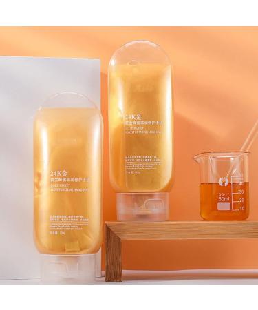 24K Gold Honey Peel Off Hand Wax - Moisturizing & Whitening Paraffin Hand Mask (2PCs) | Remove Dead Skin & Care for Hands - 220ml - Buy Online on GoSupps.com