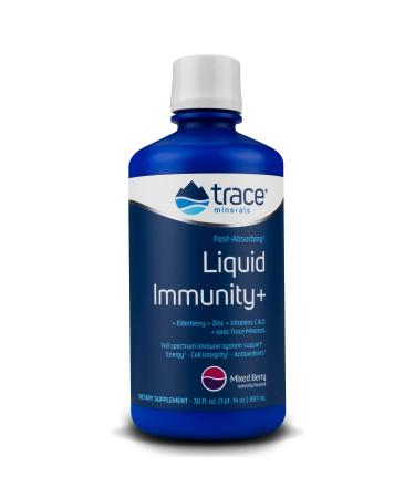 Trace Minerals Research Fast-Absorbing Liquid Immunity+ Mixed Berry 30 fl oz (887 ml) - Buy Online on GoSupps.com