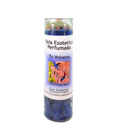 You Will Come Back-Palm Wax Spiritual Intention Spell Candle- Blue | Vela CASA ESOTERICA PERFUMADA- (TU VOLVERAS)